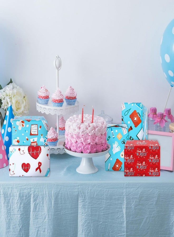 Whaline 12 Sheet Nurse Wrapping Paper - Medical School Assorted Design Gift Wrap 27.6 x 19.7 Inch - Healthcare Stethoscope Printed Folded Packing Paper for Doctors Party Favors - Image 4